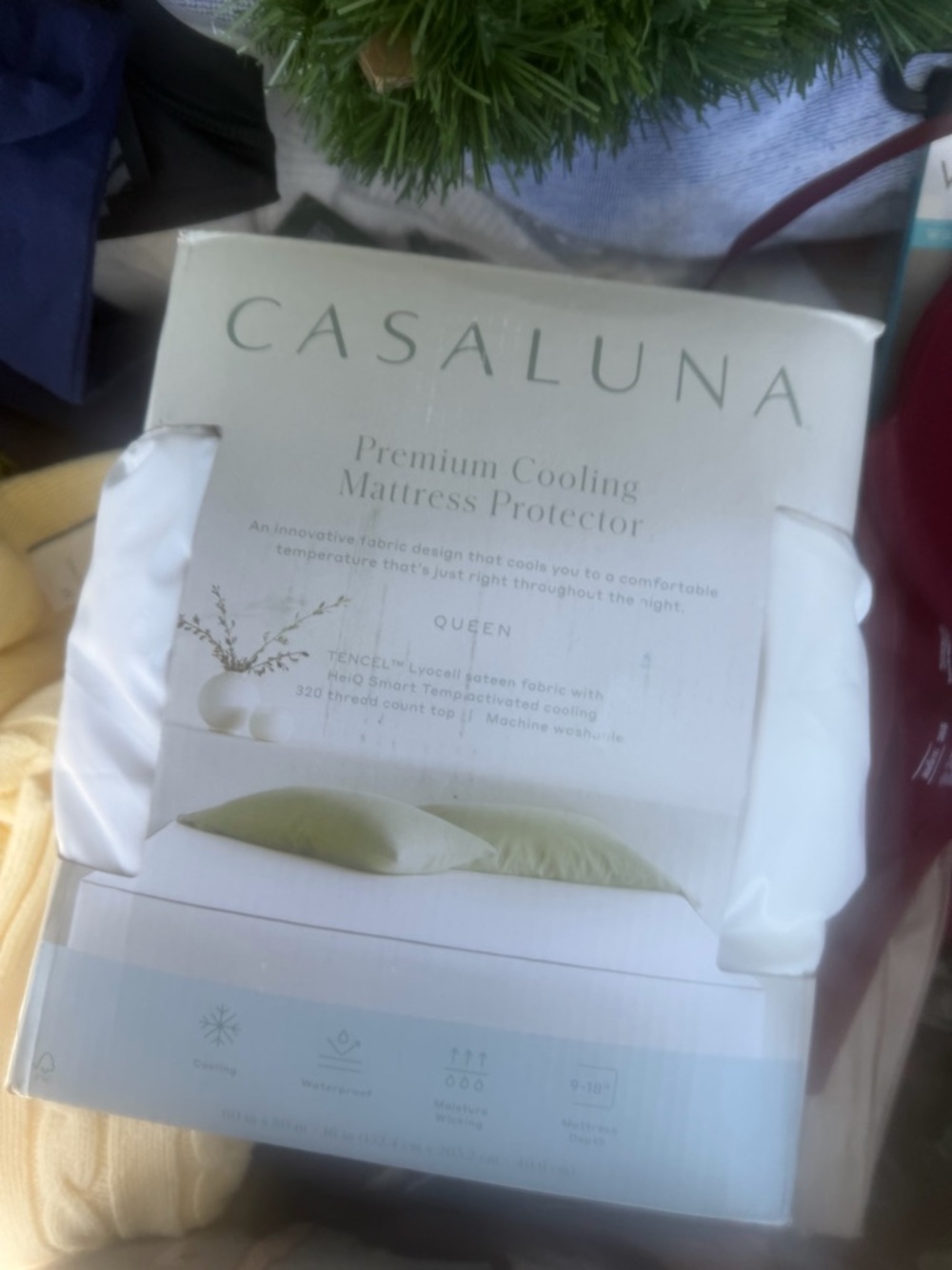 Casaluna Cooling Mattress Protector - White